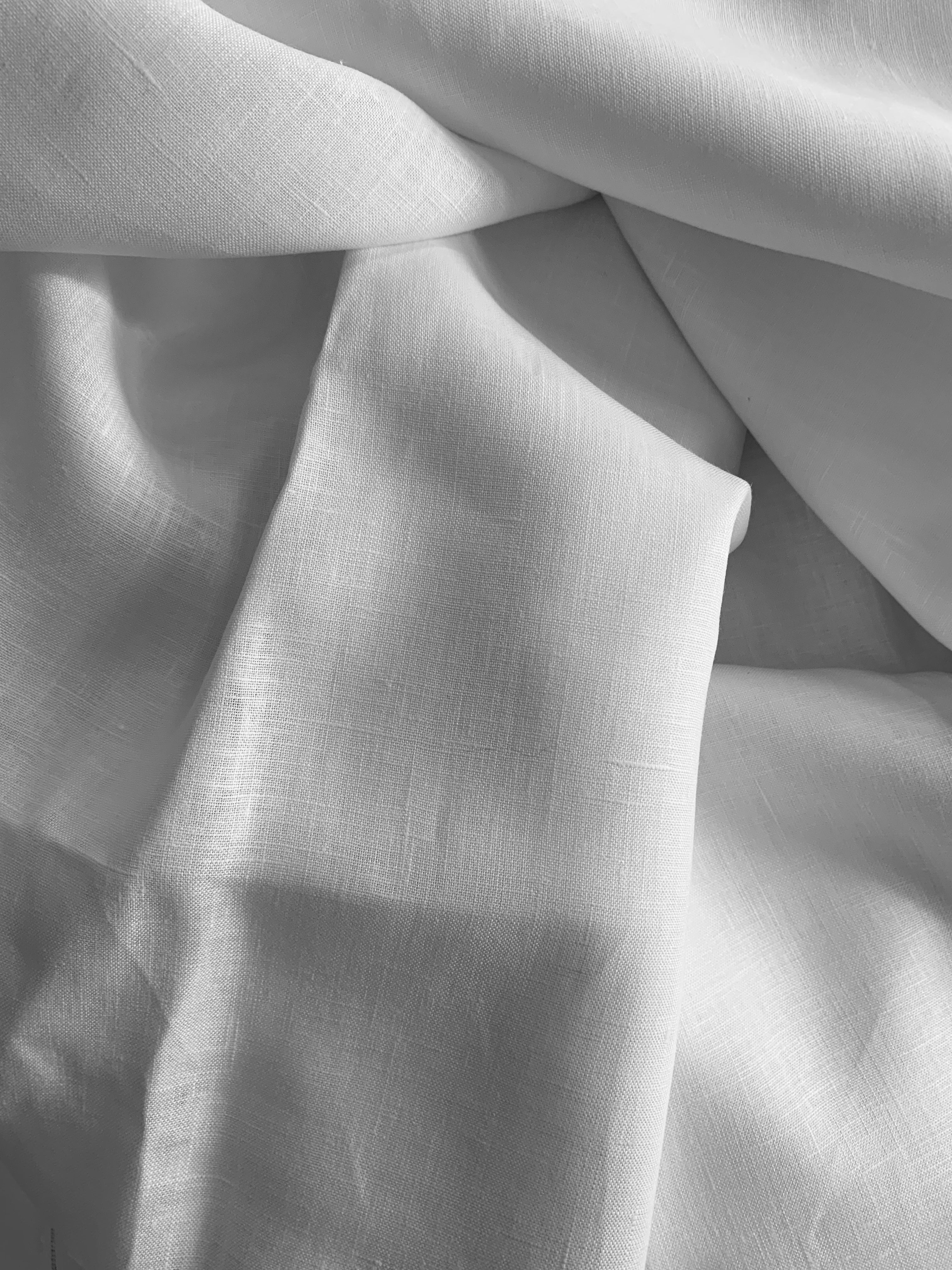 Close-up of white pure linen linen.